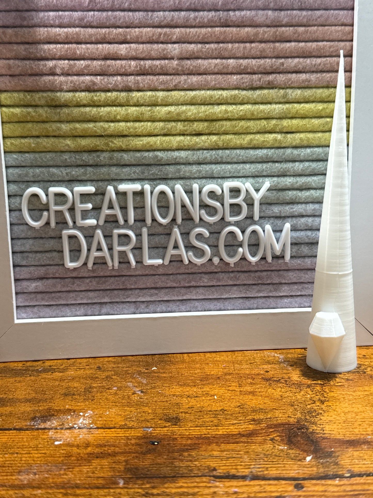 Diamond on matte white cone 5.5”
