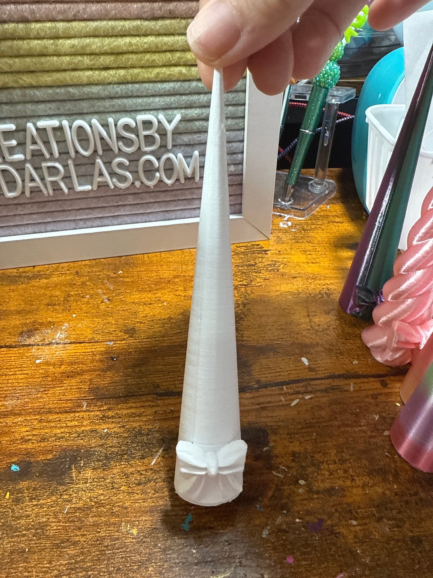 Bright white bow cone 5’5 inches