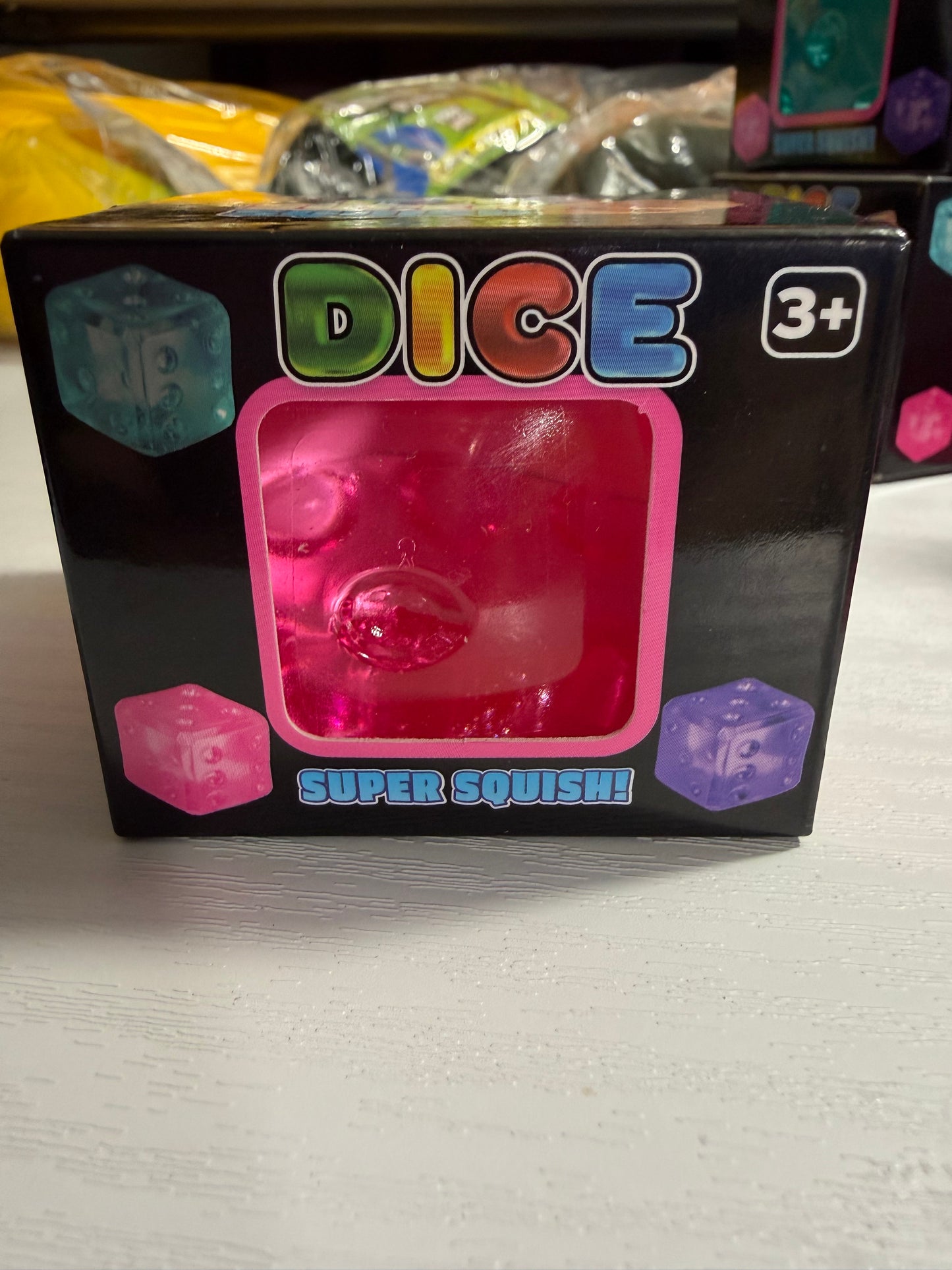Pink dice super squish