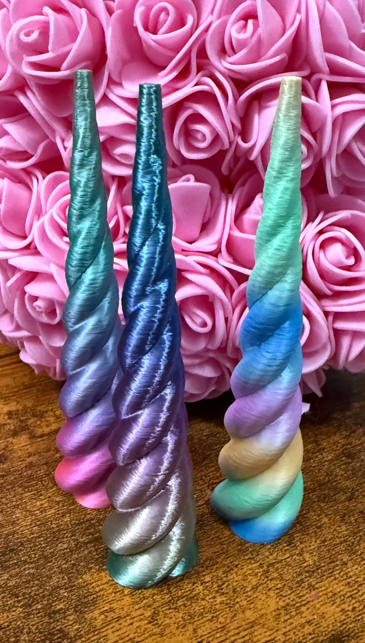 RTS- 3 pack rainbow unicorn ring cones 4.5”