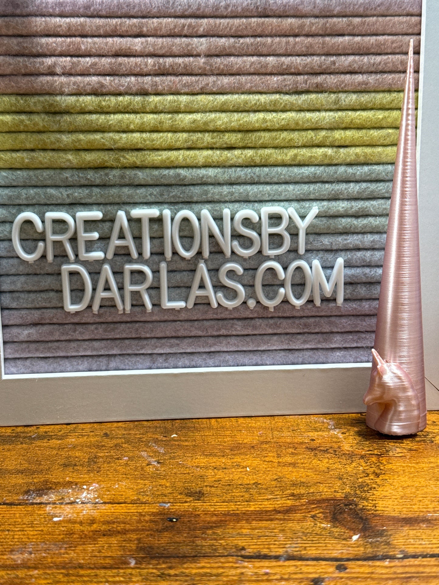 Rose gold unicorn cone 5.5”