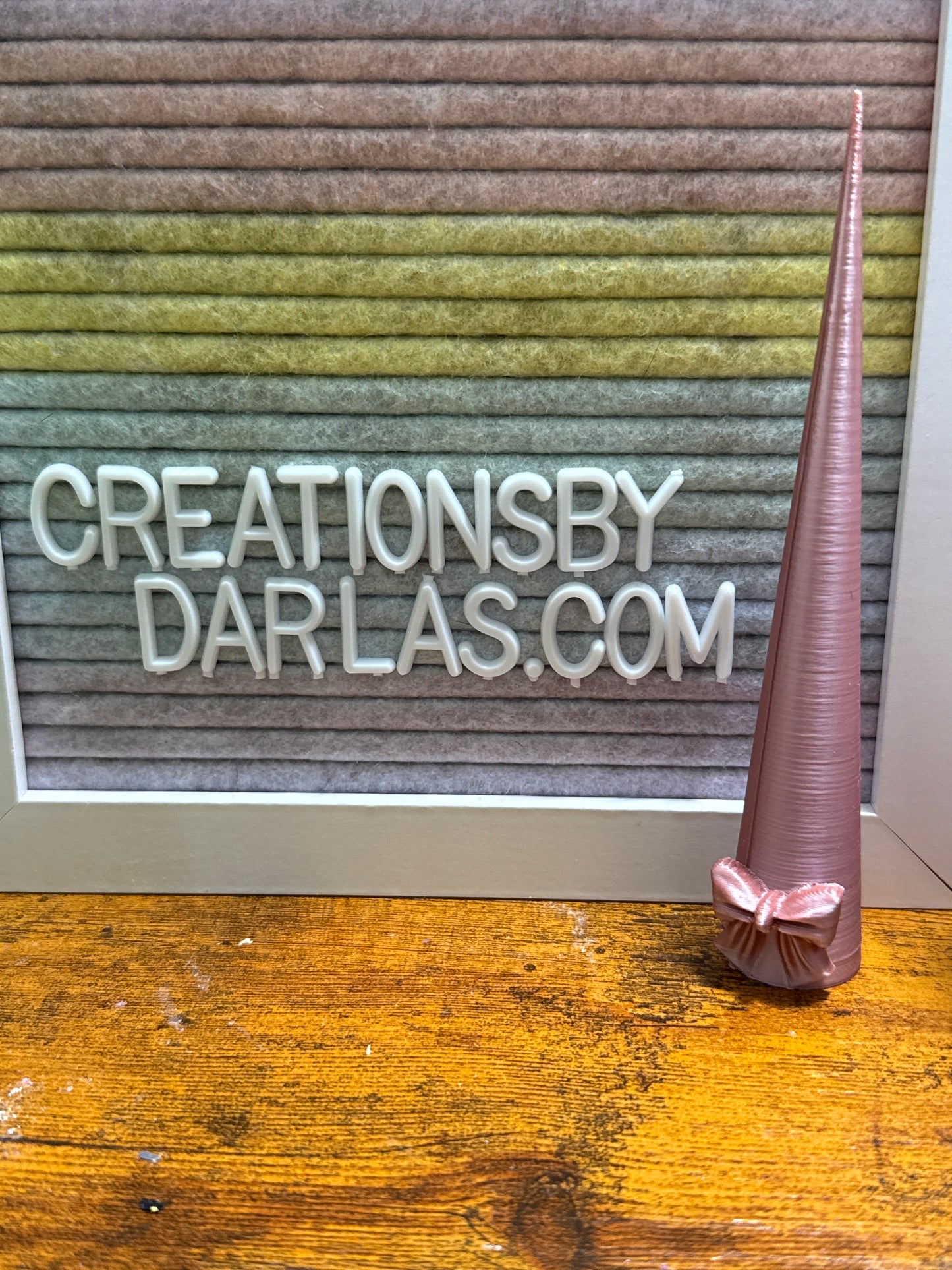 Rose gold bow cone 5.5”