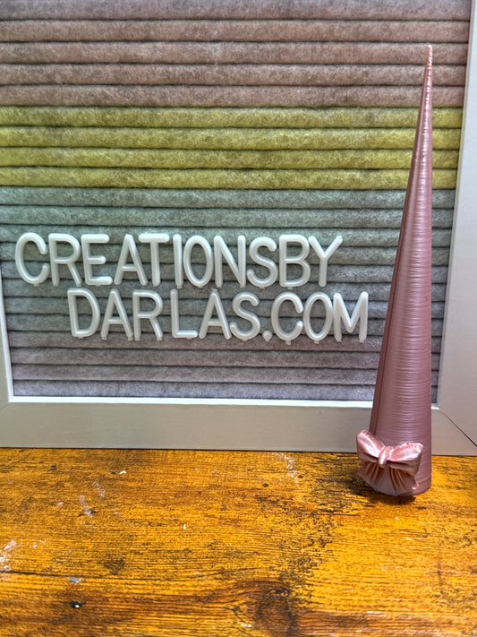 Rose gold bow cone 5.5”