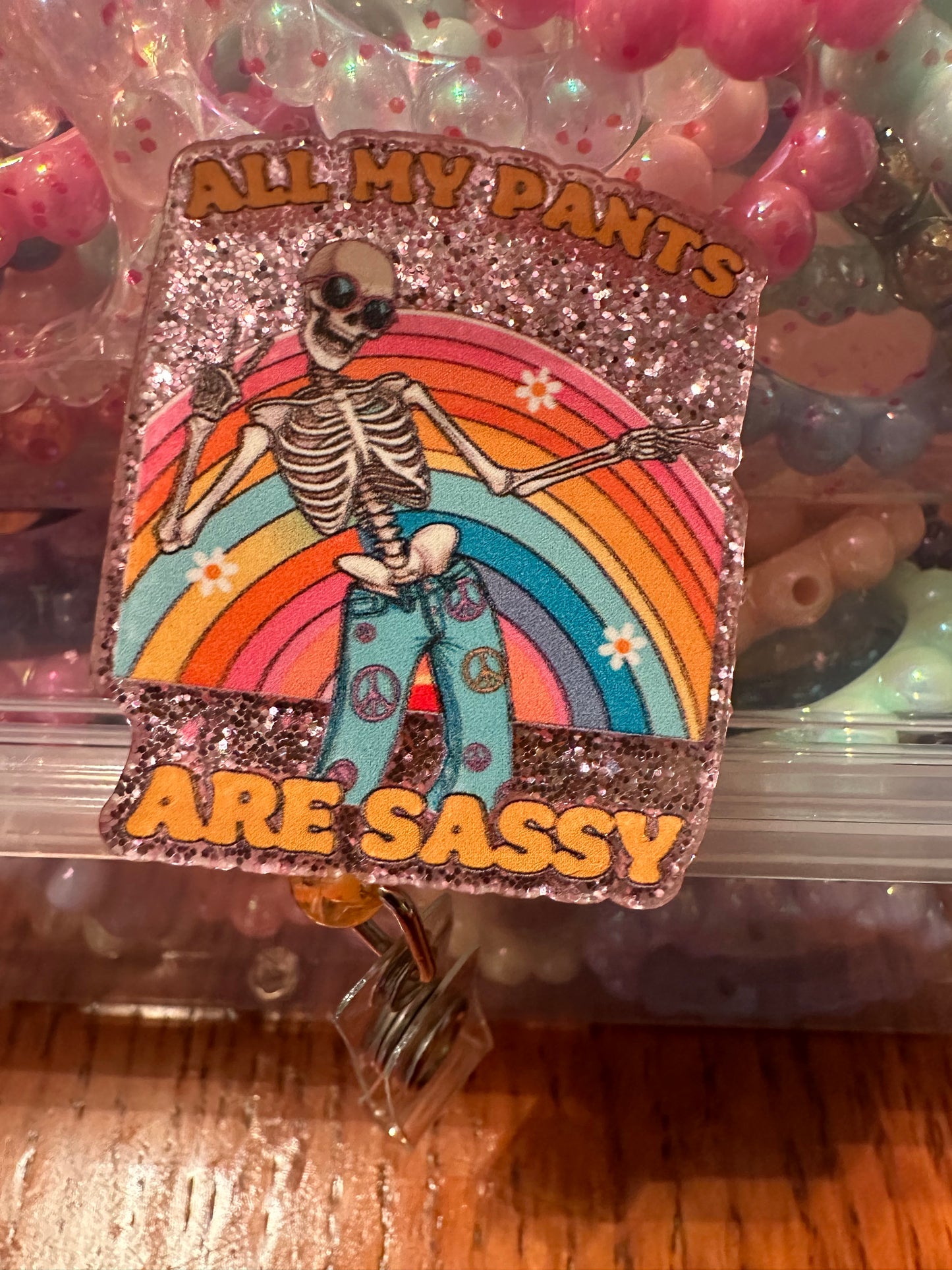 Sassy pants badge reel