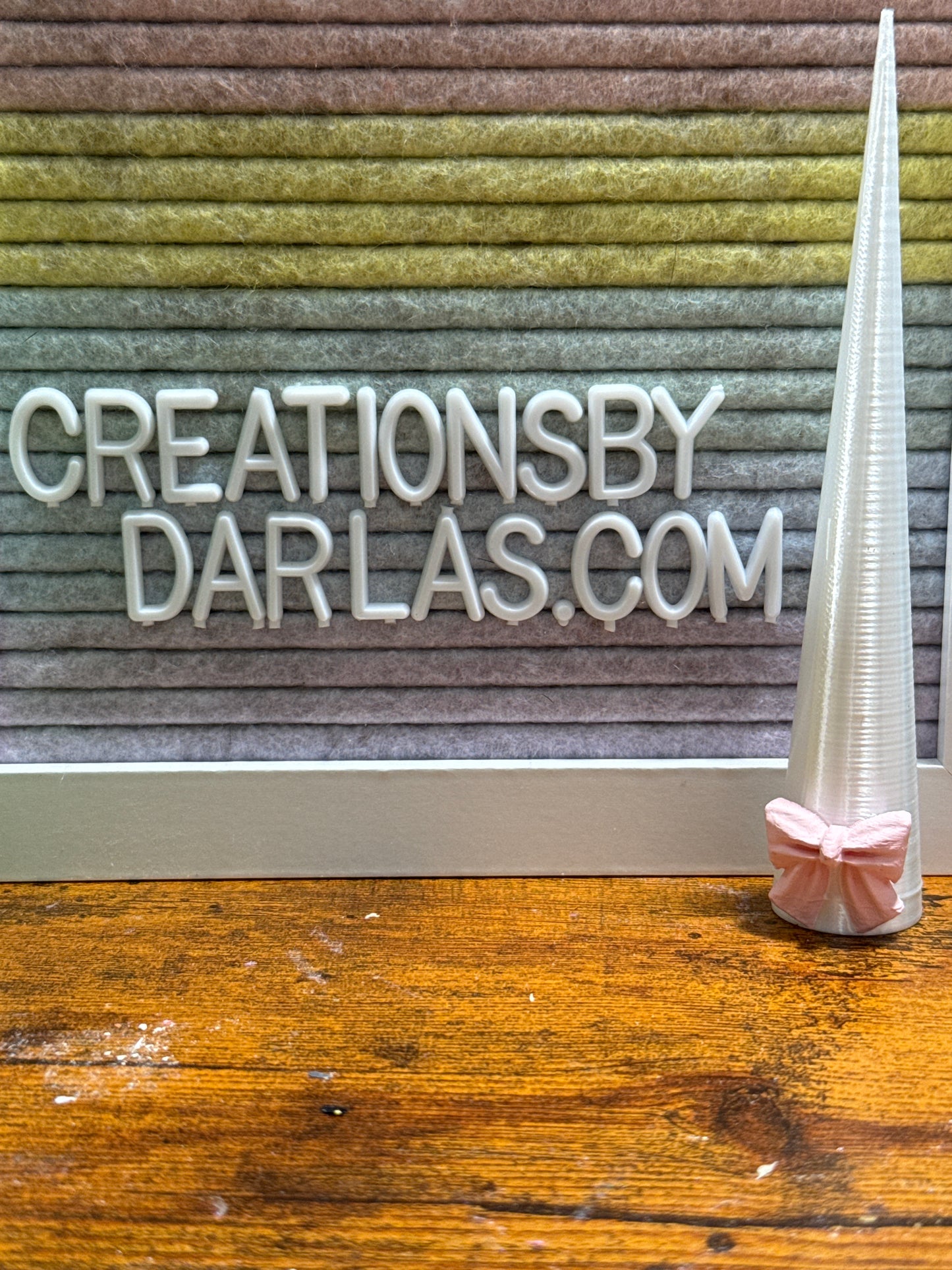 Light pink bow cone 5.5”