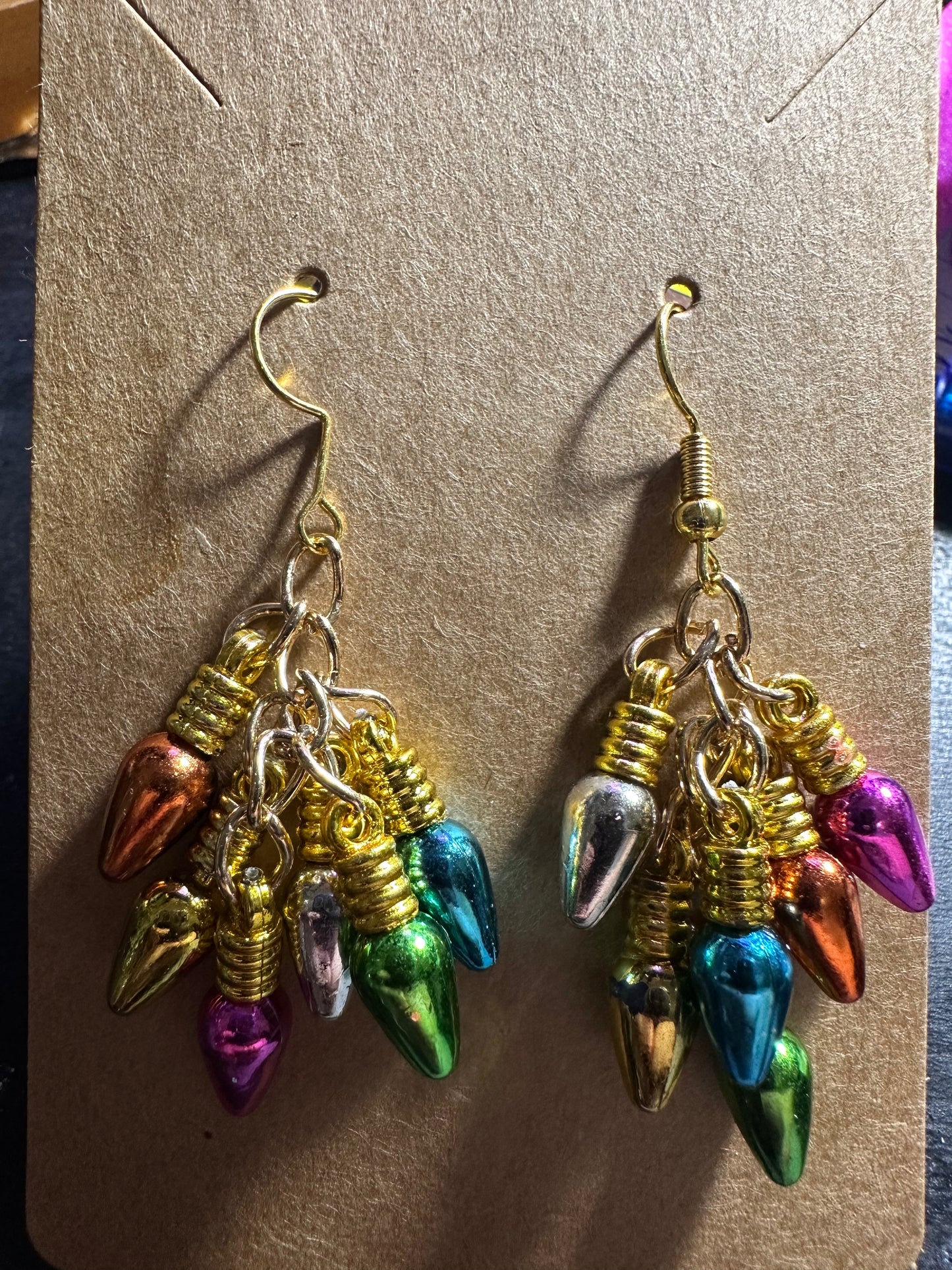 Christmas light earrings