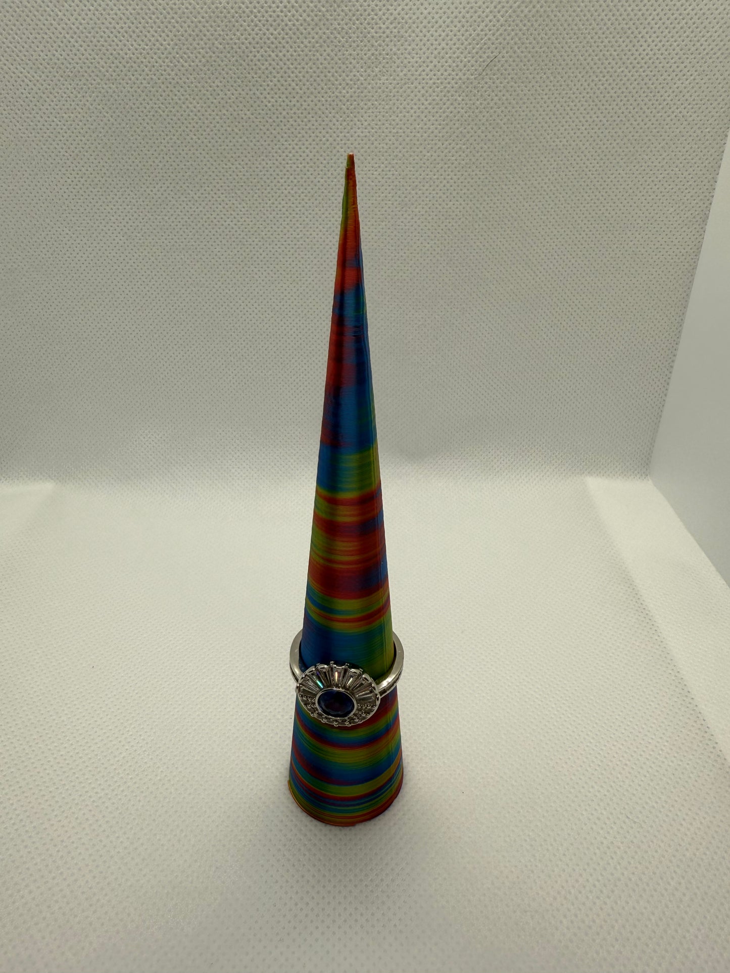 Red, blue, yellow ring cone