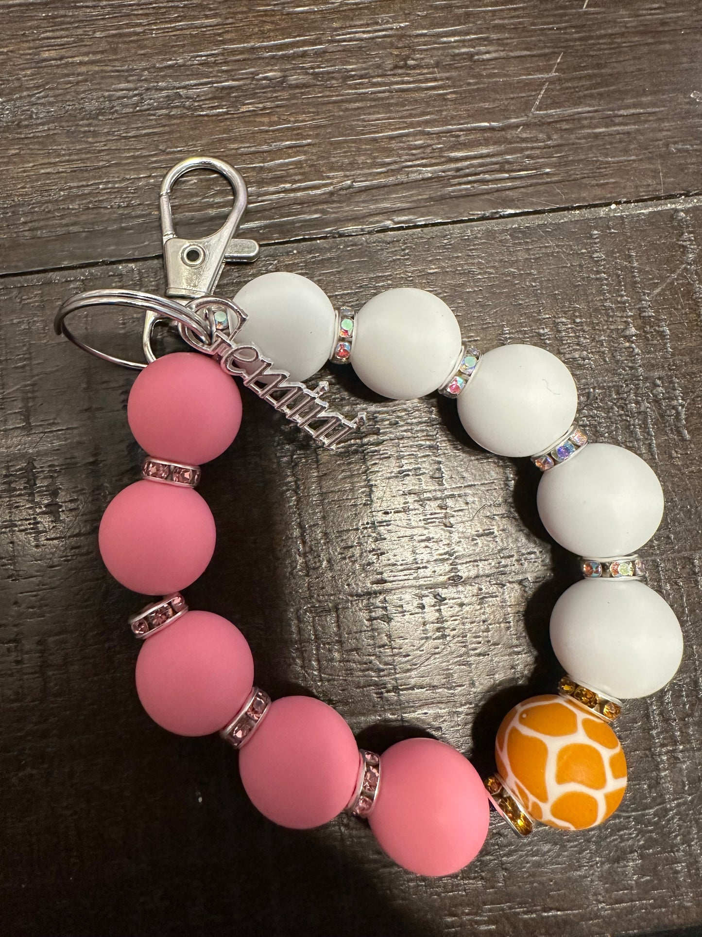 Silicone beaded keychain